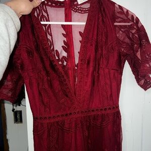 Lace Maxi Dress Lowcut